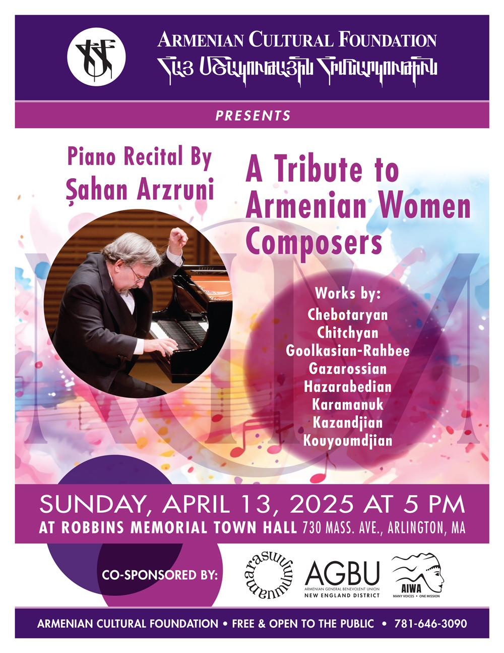 Supporting Sahan Arztuni Piano Concert by ACF – April 13