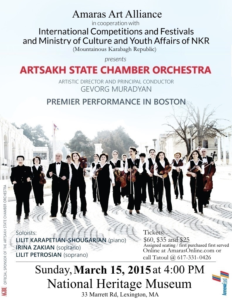 Artsakh Chamber Orchestra premier American visit – March 15