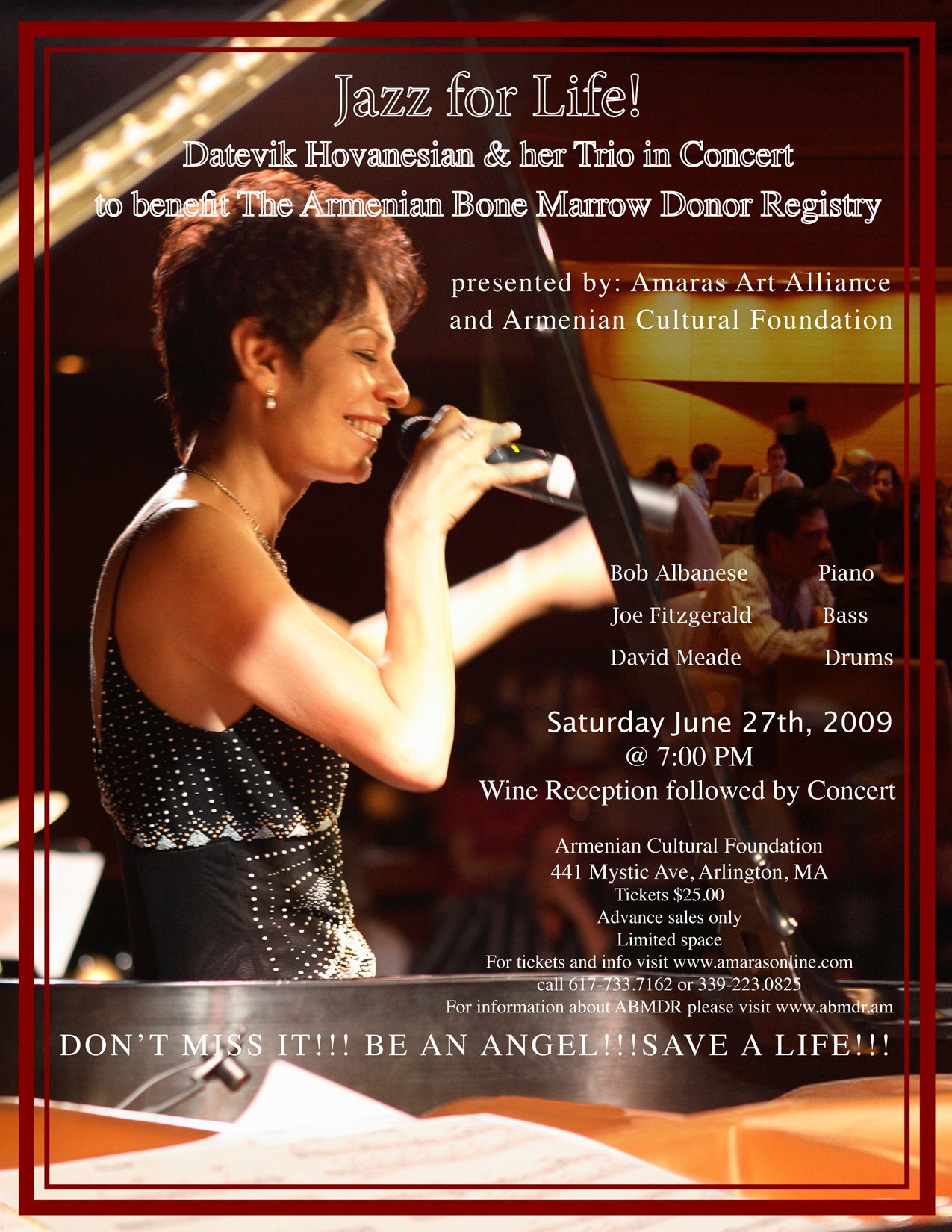 Jazz/Datevk – to benefit ABMDR- June 27