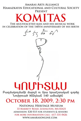 Concert/Komitas at 140 – October 18